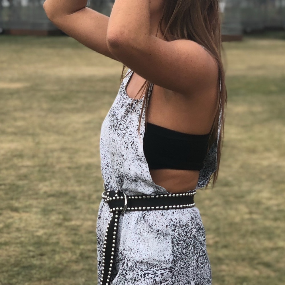 B-Low the Belt Black Belt with Silver Accents